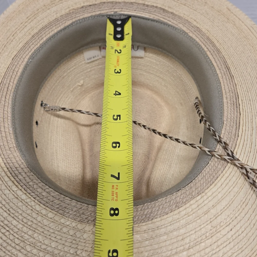 Sun Body Hat Houston Texas Handcrafted Palm Straw Havana Hat 7 1/8‎ ( 57 )